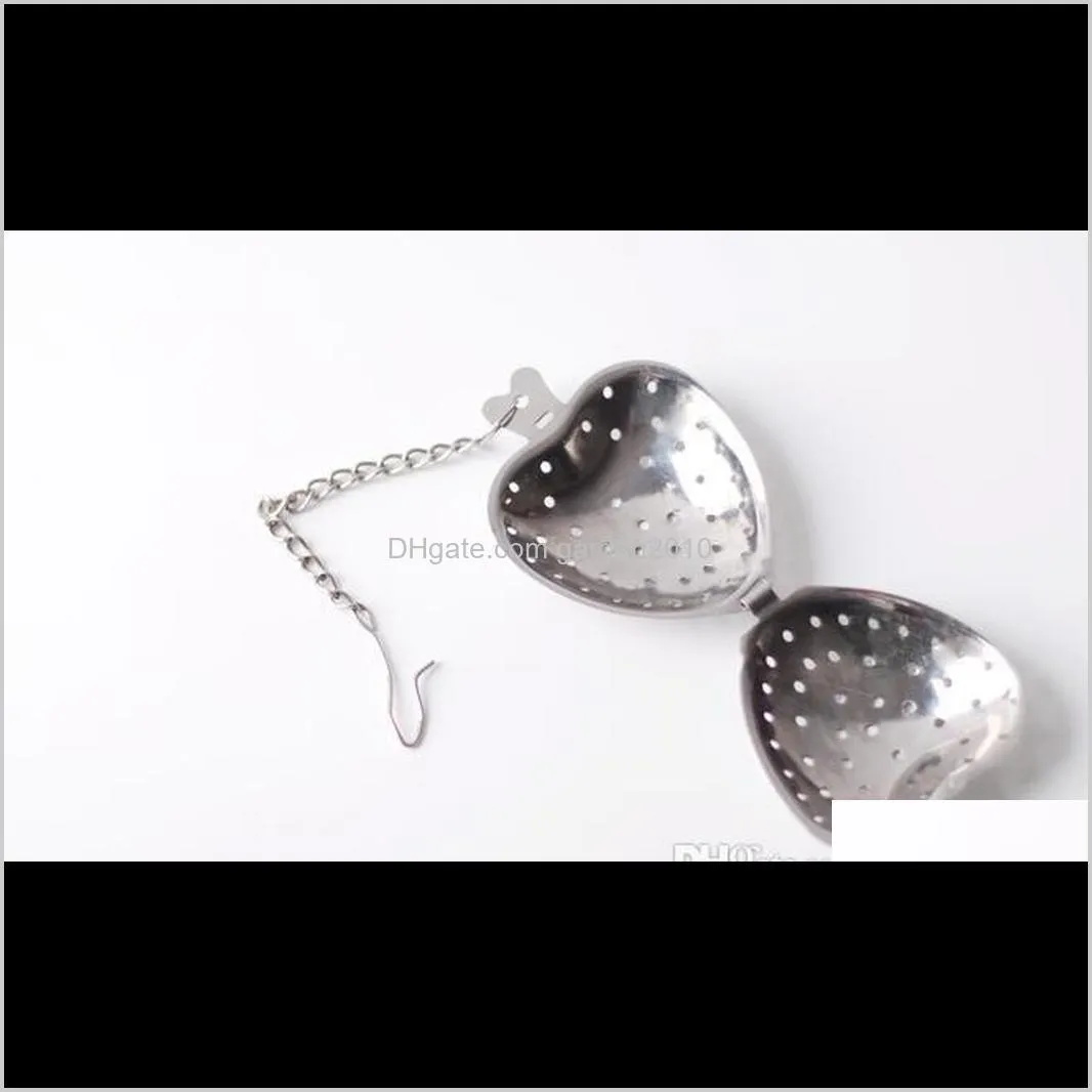 stainless steel silver heart tea spice strainer ball infuser filter herb steeper high quality tea infuser