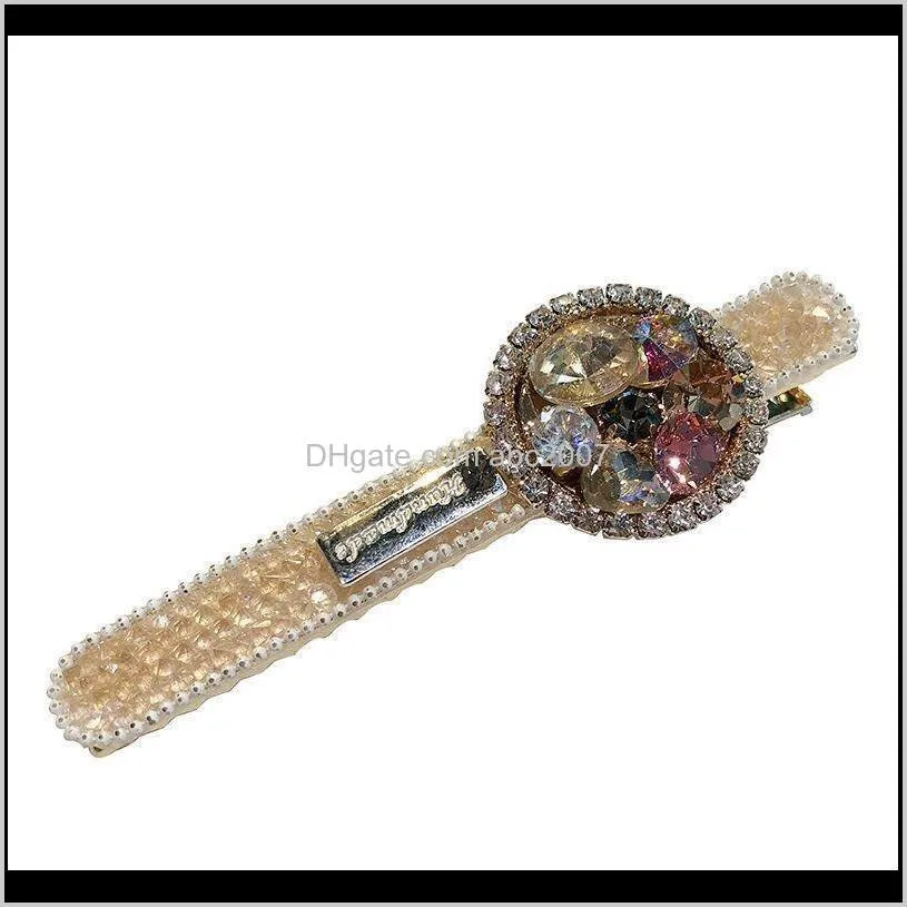 rhinestone hair clips crystal hair barrettes jewelry trendy bling hairpins headwear fashion hairs accessories for women girls