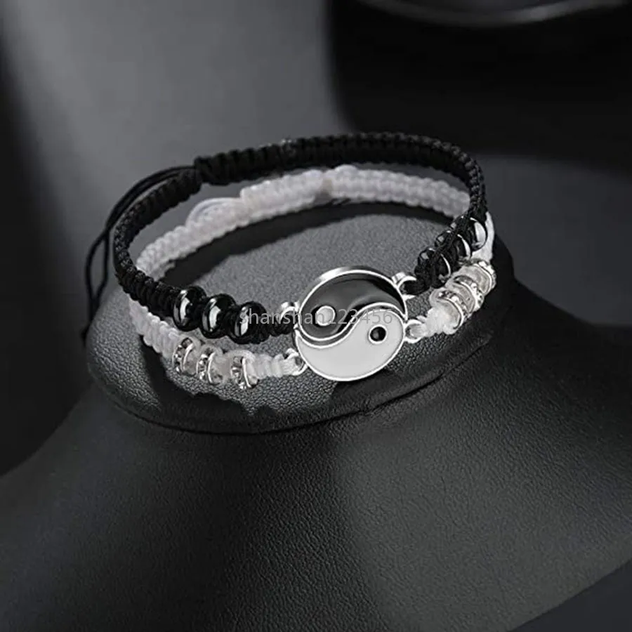 Tai Ji Yinyang Bracelet Bracelet Weae Комбинированная пара браслетов браслеты с манжетой любовник любитель дружбы и песчаные украшения и песчаные