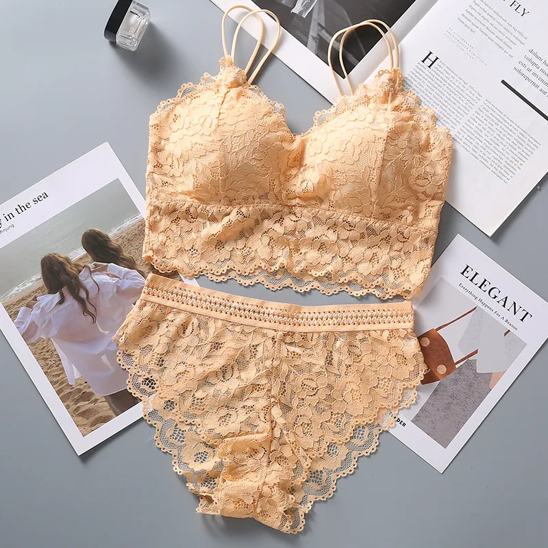 Wholesale French Bralette Lace Bra And Panty Set Back For Women Sexy,  Seamless, And Underwear Ready Intimates From Herish, $18.37