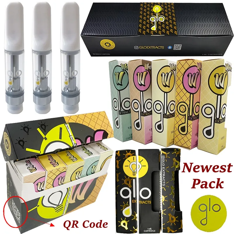 Glo Extracts Vape Cartridges Newest Waferz Packaging 0.8 1ml Atomizers