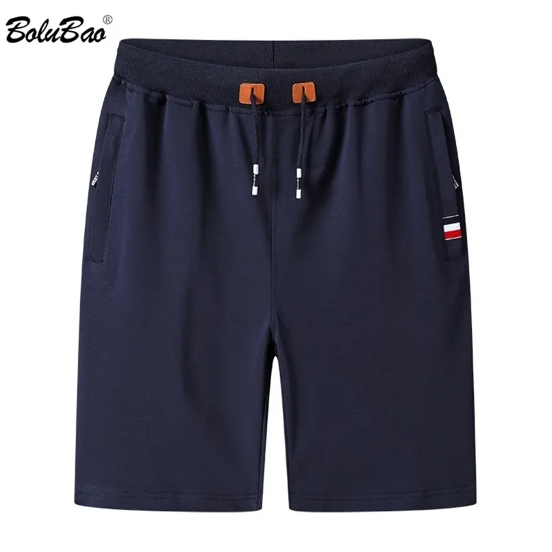 BOLUBAO Summer Casual Shorts Men Brand Solid Color Comfortable Slim Drawstring Beach Male 210806
