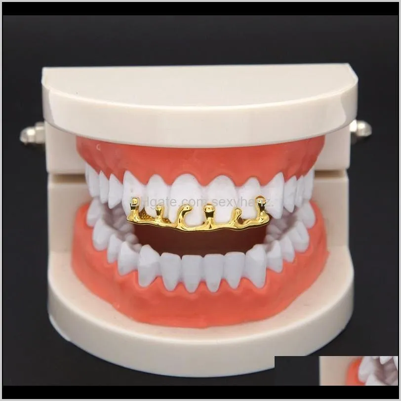 teeth grillz volcanic lava drip gold grills high quality mens hip hop jewelry