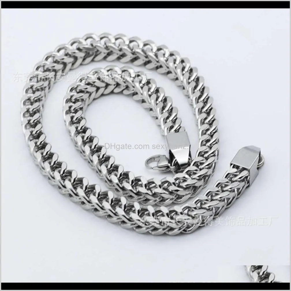 pendants hot selling positive and negative stainless necklace titanium steel personalized welding head thick chain fashion men`s