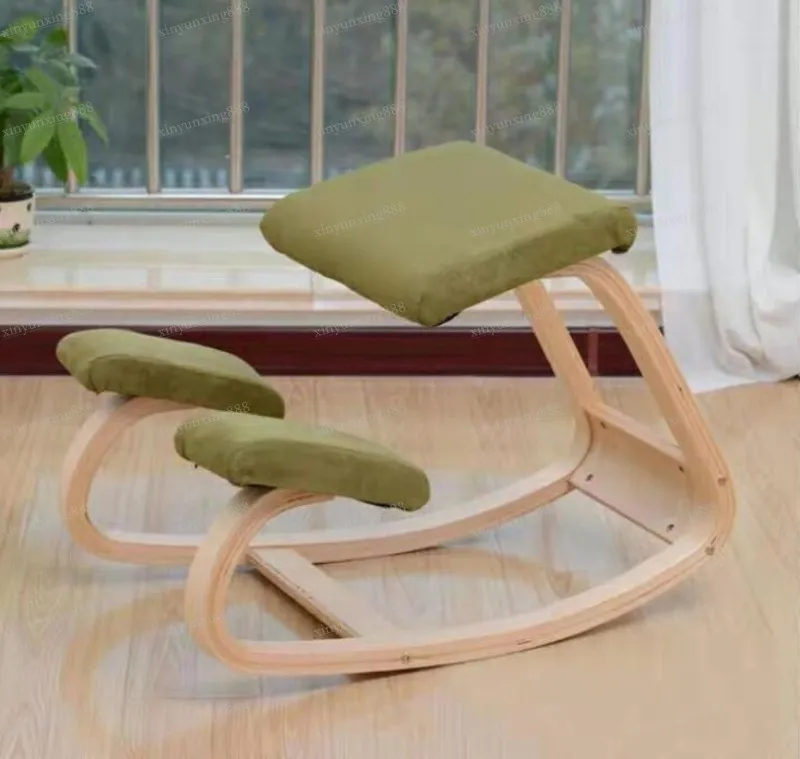 Originele ergonomische knielende stoel krukje thuiskantoor meubels schommelen houten computer houding ontwerp3574013