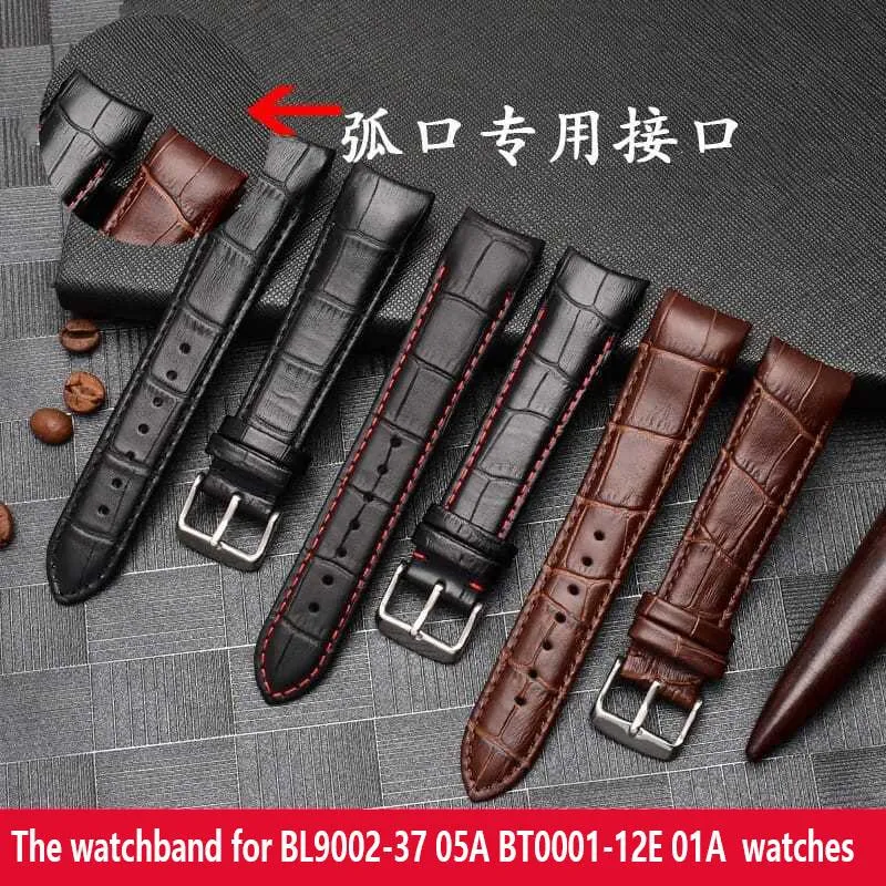 Watch Bands High Qualit Curve End Watchband For BL9002-37 05A BT0001-12E 01A Strap 20mm 21mm 22mm Black Brown Cow Leather Band308F239P