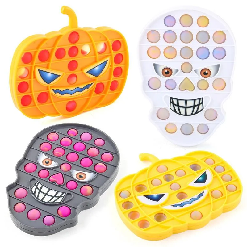 Halloween Push Bubble Pumpkin Skull Silicone Grappige decompressies Hoge kwaliteit kinderen educatief speelgoed