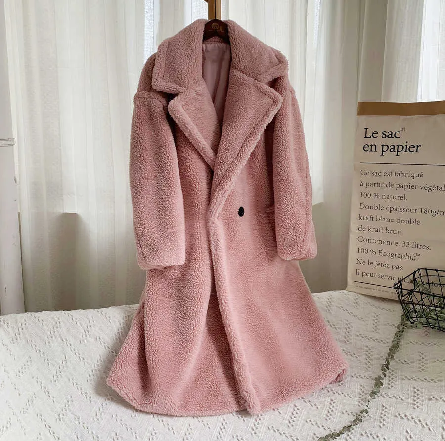 Ladies pink teddy clearance coat