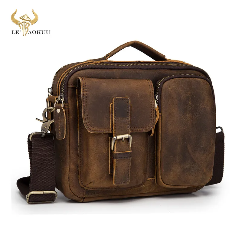 Jakość Oryginalne skórzane teczki projektowe Mężczyzna ramię Messenger Bag Cowhide Moda Cross-Body Satchel