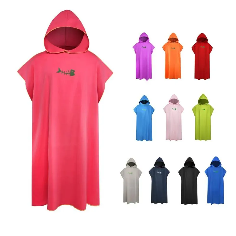 Cover-ups Portable Quick-Torka Bath Beach Handduk Vuxen Kvinnor Män Simma Dykning Utomhus Ändra kappa Spring Surfing Hooded Bathrock