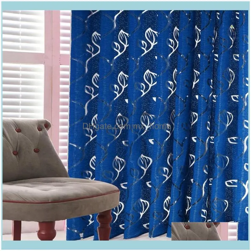 Curtain & Drapes 2 PCS Windows Curtains Vines Leaves Tulle Door Window Blackout Thermal Drape Panel Sheer Scarf Valances Bedroom