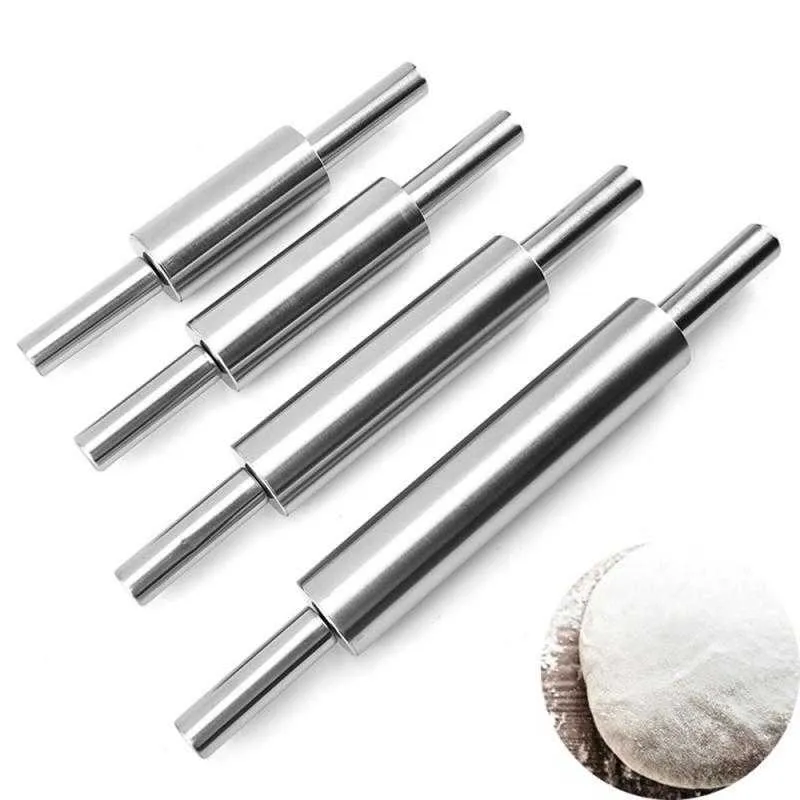 Stainless Steel Rolling Pin Embossing Baking Cookies Noodle Biscuit Fondant Cake Dough Patterned Roller Kitchen Pastry Tools 211008