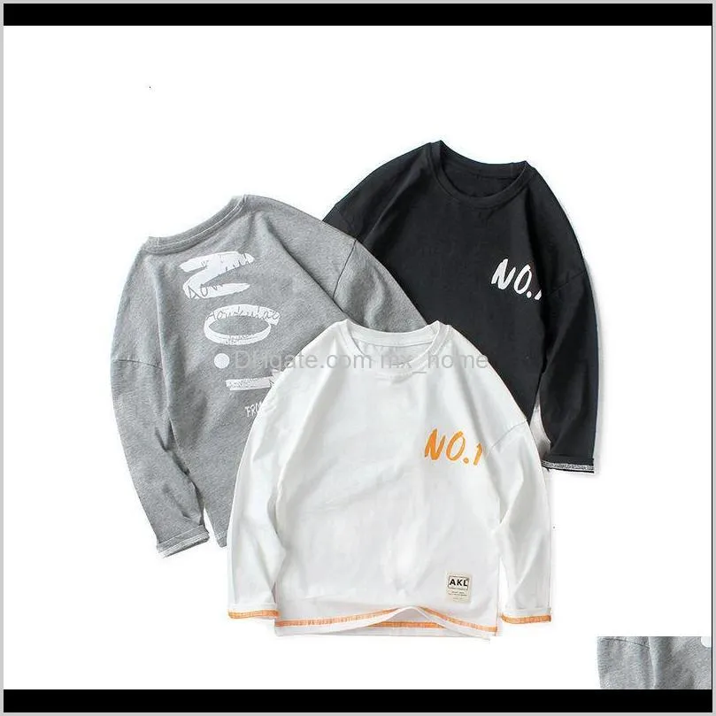 Tops Tees Baby Clothing Baby Maternity Drop Delivery 2021 Childrens Arrival Children Boys Tshirts Fashion Spring Long Sleeve Bottom Shirts Te