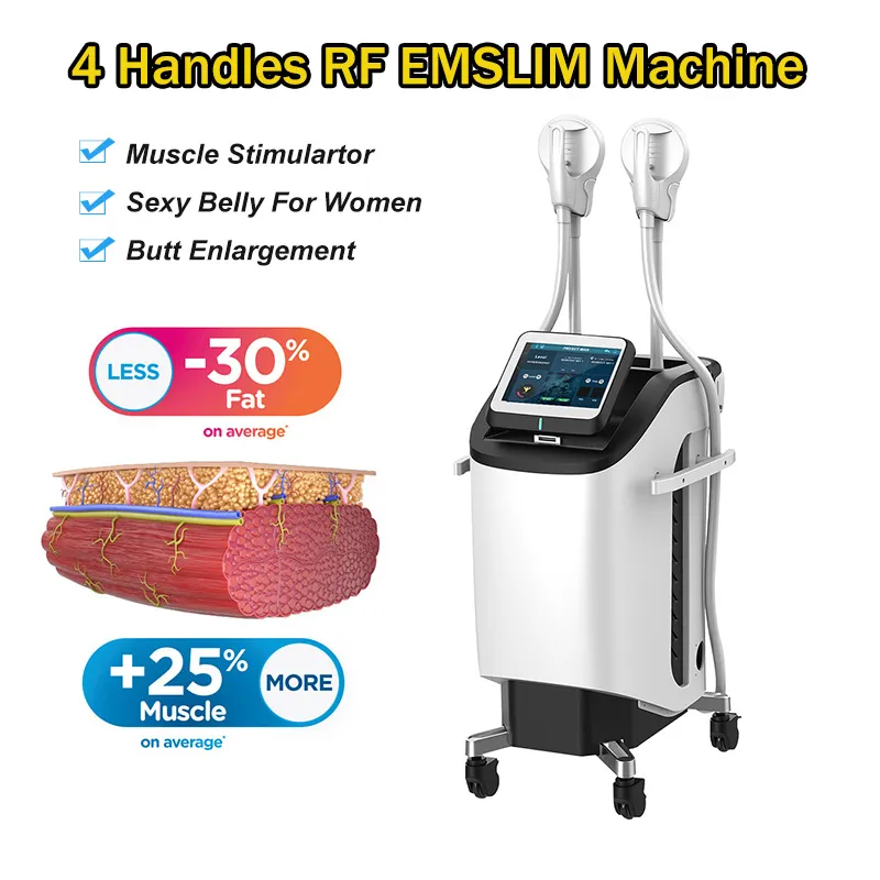 Vertical Air Cooling System Fat Burner Shaping Non Invasive RF Emt 4 Handles Body Shaping