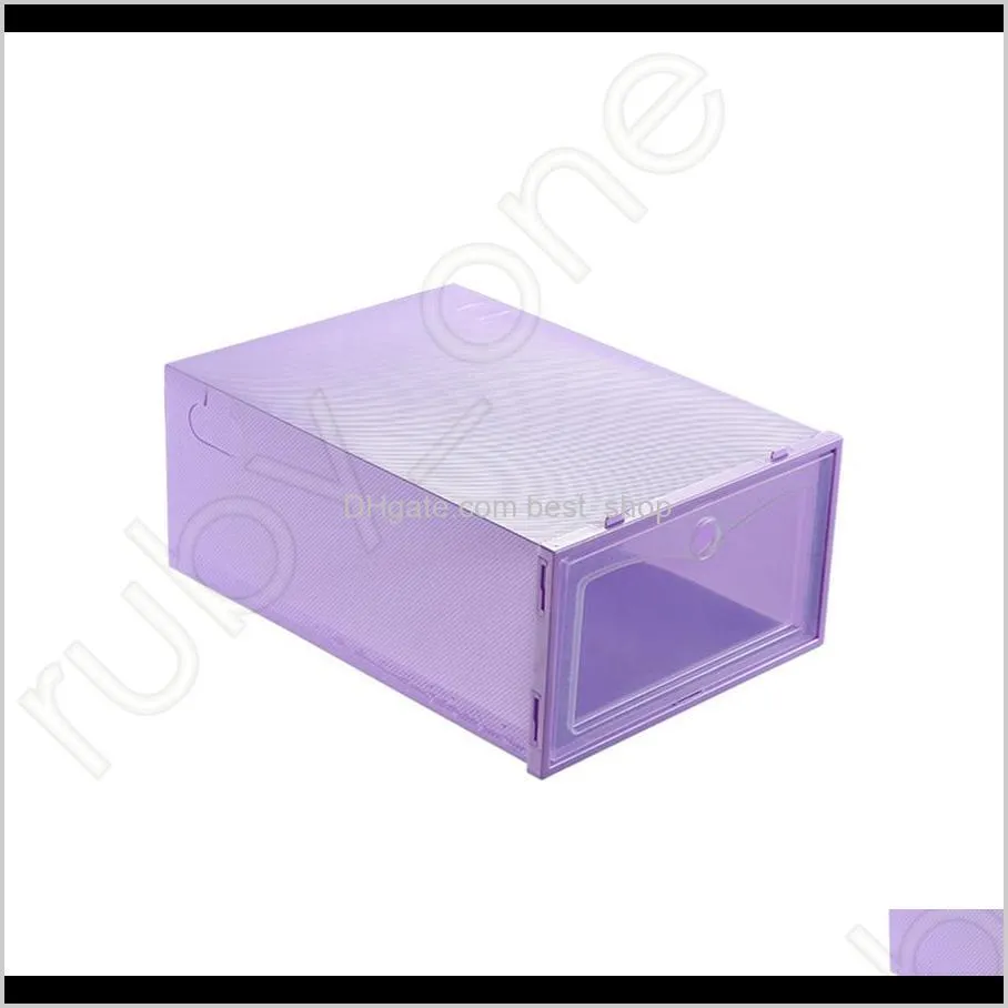 thicken clear plastic shoe box dustproof shoe storage box flip transparent shoe boxes candy color stackable shoes organizer box
