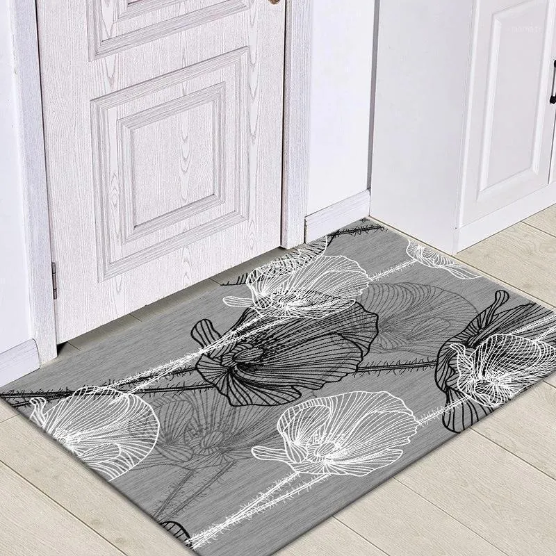 Tapis de porte d'entrée antidérapant, salle de bains, sol de cuisine, décoration moderne de salon, paillasson de décoration de chambre à coucher