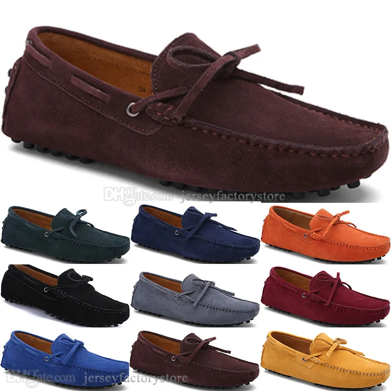 2029 Nouvelle mode hommes chaussures décontractées en cuir style britannique printemps couple véritable pois gommage hommes conduire paresseux homme couvre-chaussures en plein air confortable respirant noir jaune