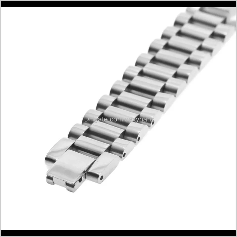 mens stainless steel hip hop style link bracelets gold silver watch band bracelet fashion punk jewelry 15mm 21mm