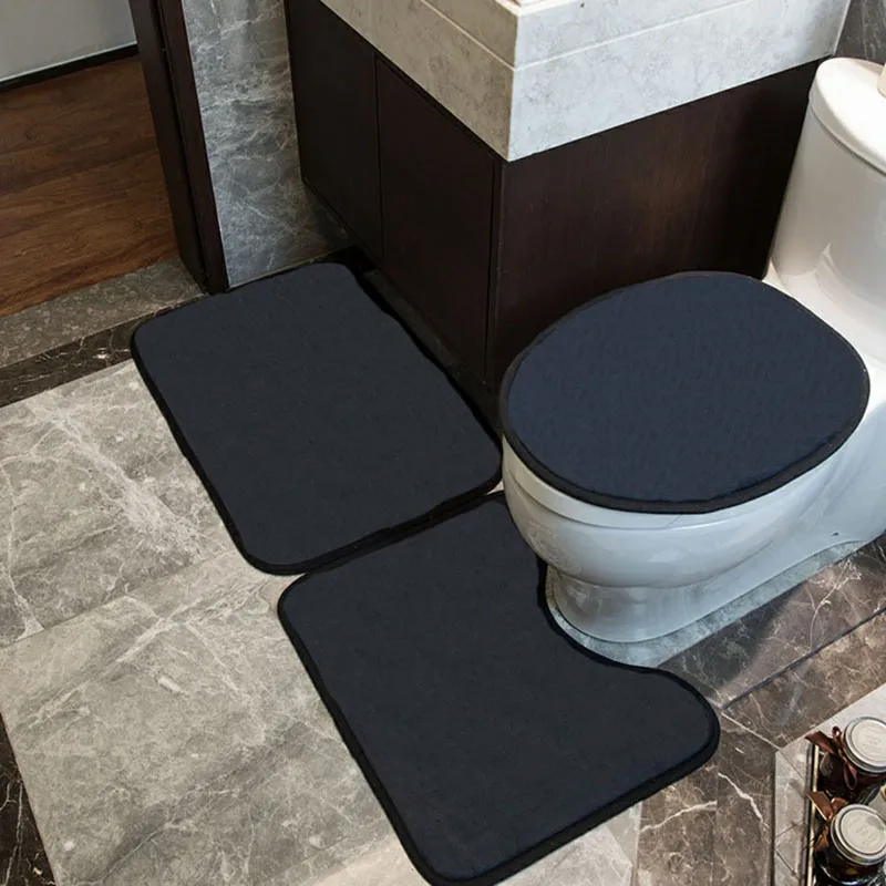 Couvre-siège de toilette imprimé à la mode, tapis de bain antidérapant classique pour la maison, accessoires de salle de bain de haute qualité, 3 pièces 249w