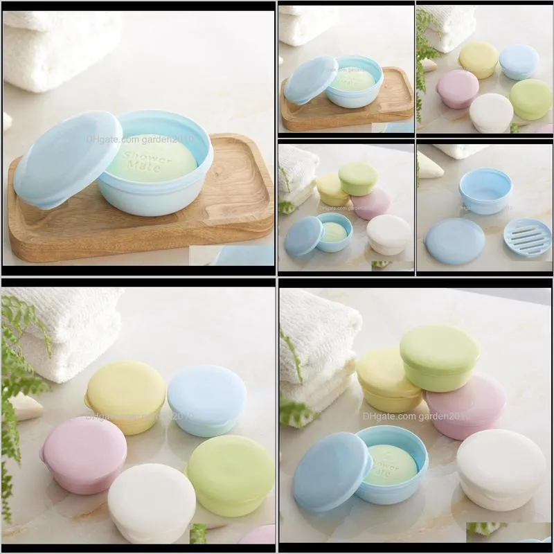 soap dish box bathroom sealed soap case holder container wash shower home round travel supplies