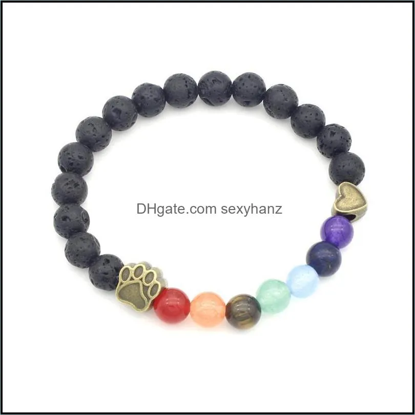 Beaded, Strands Dog Seven Chakra Bracelet Gold Bracelets For Women Pulseras Charm Gifts