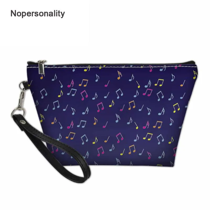 Nopersonality Music Note Trousse per cosmetici Donna Ragazze Necessario da viaggio Pouch per trucco Organizer Trousse De Toilette Make Up Borse Custodie