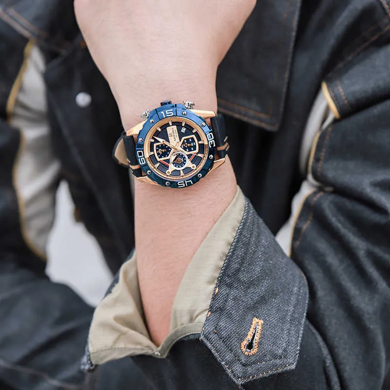 NAVIFORCE Sport Watches For Men Luxury Brand Blue Military Genuine