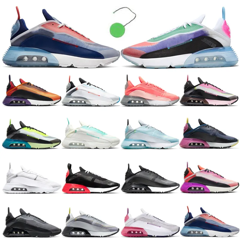 Med Tag 2090 Mens Womens Running Shoes Trainers Pure Platinum USA Oreo Var True Blue Void Pink Foam Grå Gul Kvinnor Sko Mode Sport Sneakers Utomhus