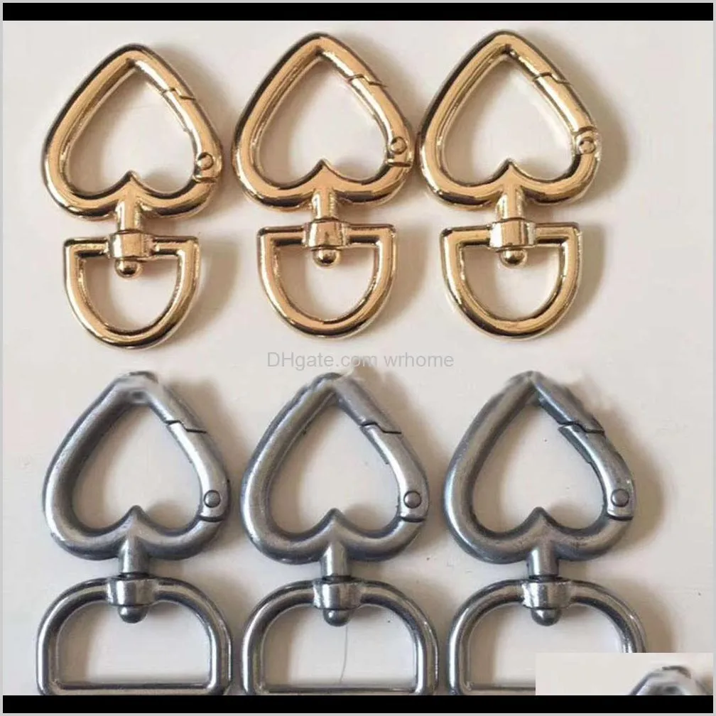 Heart Metal Buckles For Bag Handbag Strap Snap Hooks Keyring Dog Collar Swivel Trigger Clips DIY Crafts Free DHL WX9-1283
