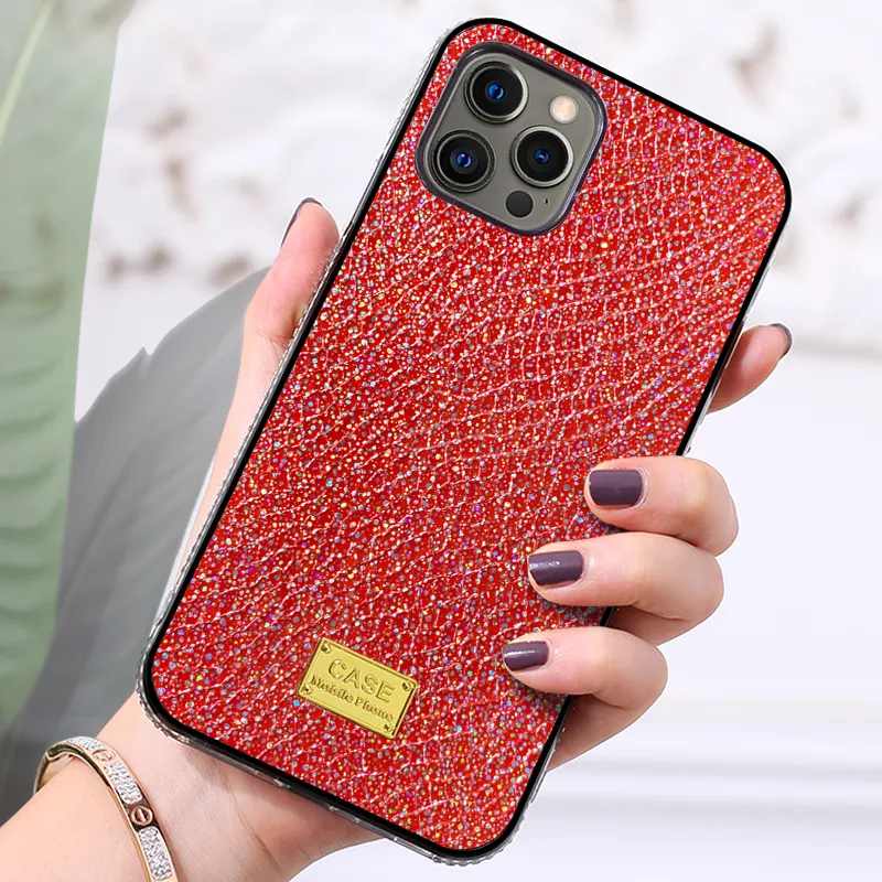 Luxe Bling Glitter Snake Skin Cases Crystal Gradient Star Gems Diamond Bumper 2 in 1 TPU PC Schokbestendig Cover voor iPhone 13 12 Mini 11 PRO XR XS MAX X 8 7 6 SE2