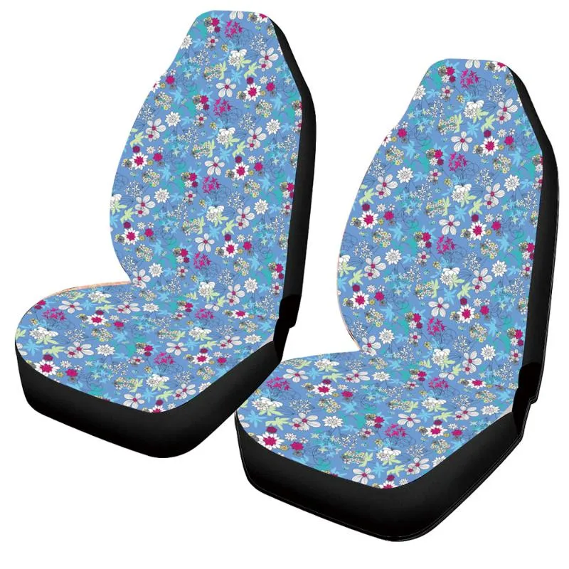 Car Seat Covers JUN TENG Retro Blue Floral Front Protective Cover All-weather Interior Protection Accessories For 206