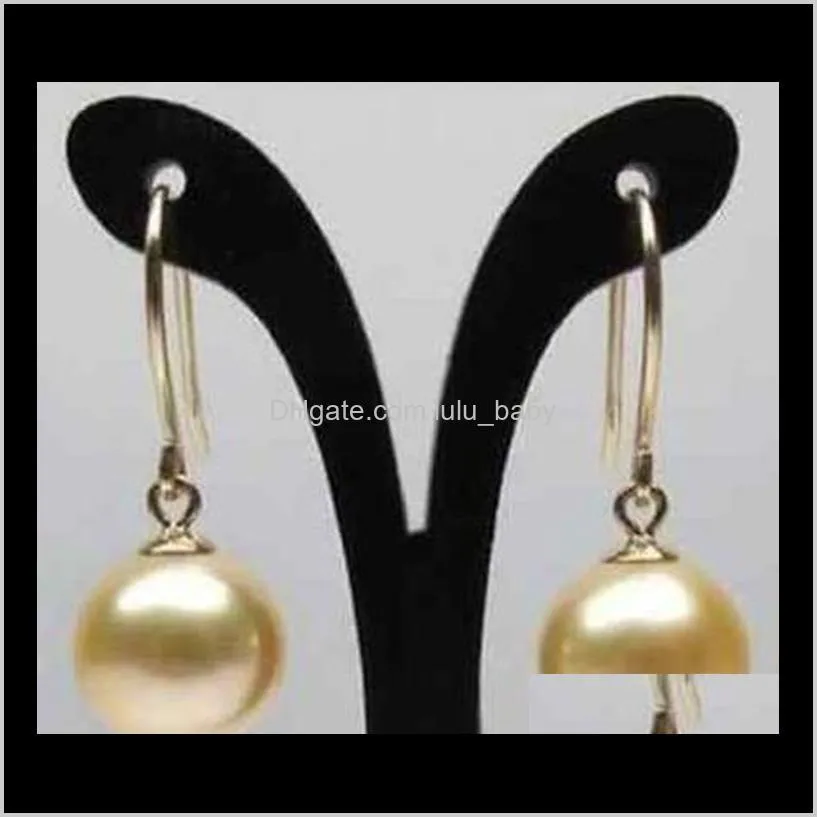 Studsmycken Drop Leverans 2021 9-10mm Natural South Sea Pearl Earrings 14K Guldtillbehör HQS2I