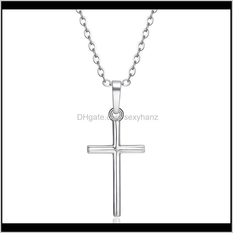 fashion stainless steel pendant necklace chain bijoux for women trend personality punk cross style lovers gift hip hop jewelry