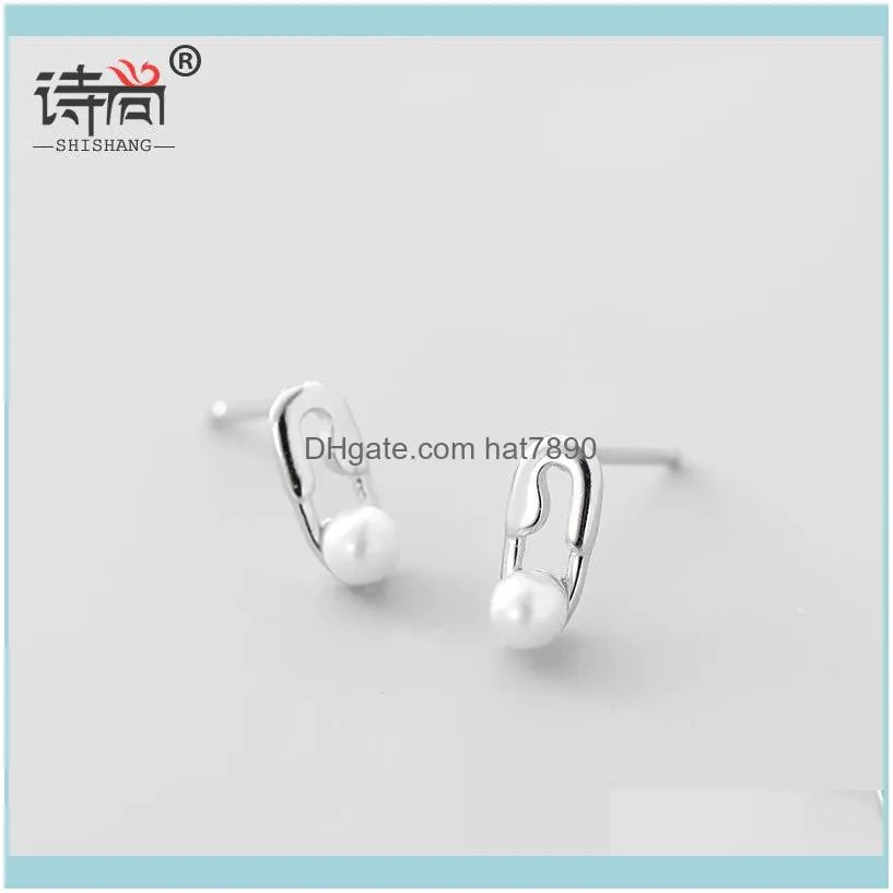 Charm Jewelrys925 Sier Ear Nail Simple Fashion Pin Pearl Personlighet Raffinerad Eleganta designörhängen för kvinnor Drop Delivery 2021 E8RSF