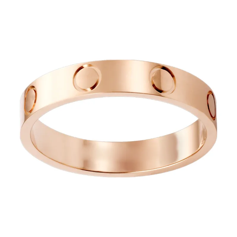 Liefde schroef ring heren ringen klassieke luxe designer sieraden vrouwen titanium stalen legering goud zilver roos nooit vervagen niet allergisch 4 5 6mm damesringen ontwerpen