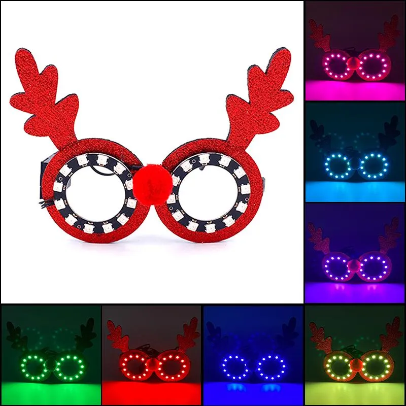 Monturas de gafas de sol de moda, gafas Led brillantes, decoración para fiesta de Navidad, regalo para niños, gafas decorativas luminosas para el año