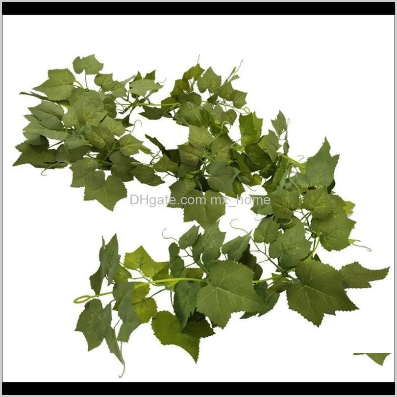 artificial gourd leaf vine, wedding backdrop arch wall decor, fake hanging plant ivy for table festival party decoration decorative