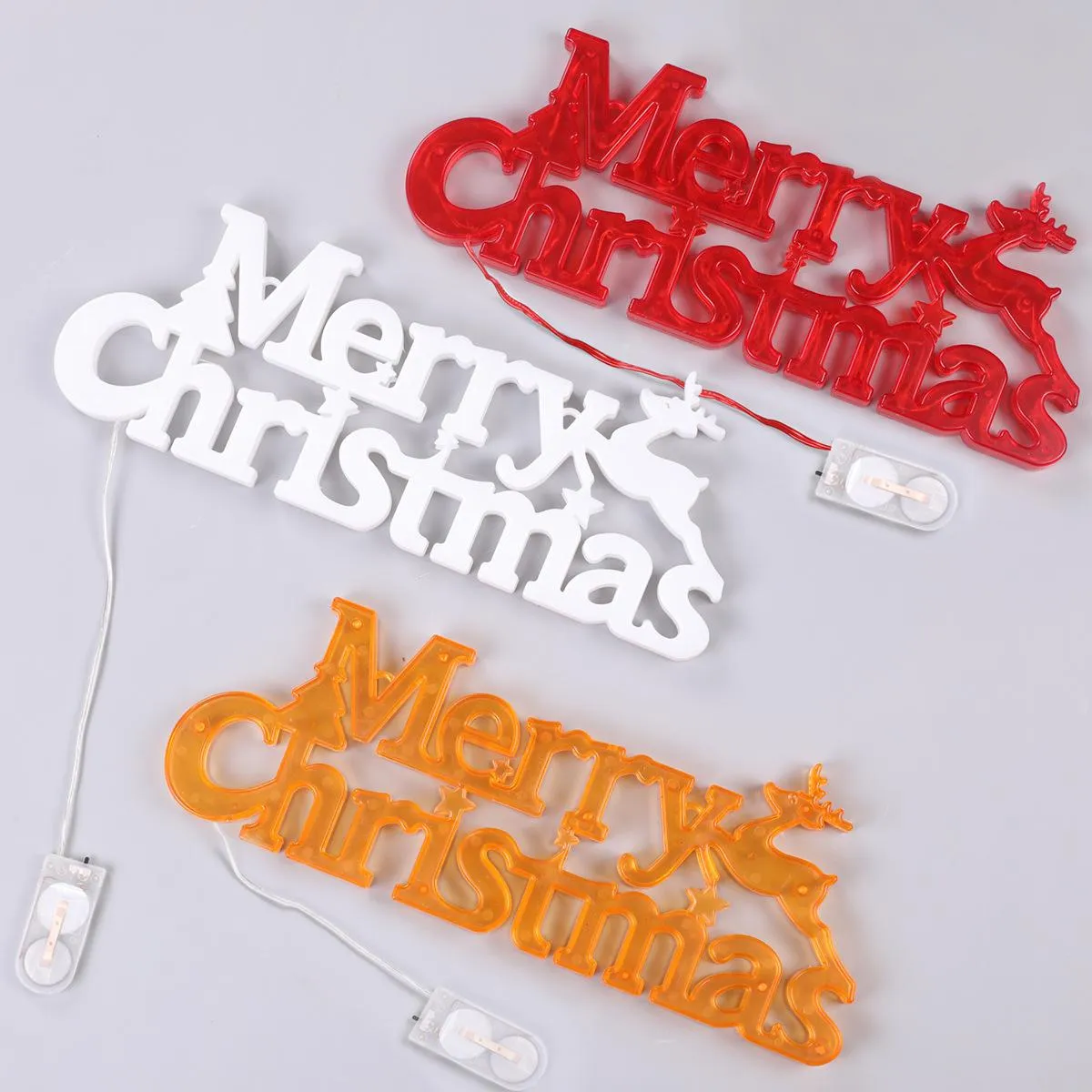 Merry Christmas Letter Light Sign Christmas Decorations LED Lantern Xmas Garland Hanging Lights w-01000