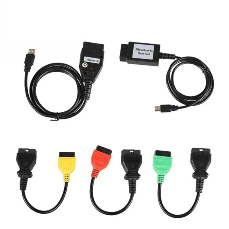 5PCS ECU Scan Diagnostic Cables Tools FiatECUScan + MultiECUScan For Fiat/Alfa Romeo/Lancia Car Detection Analysis Cable
