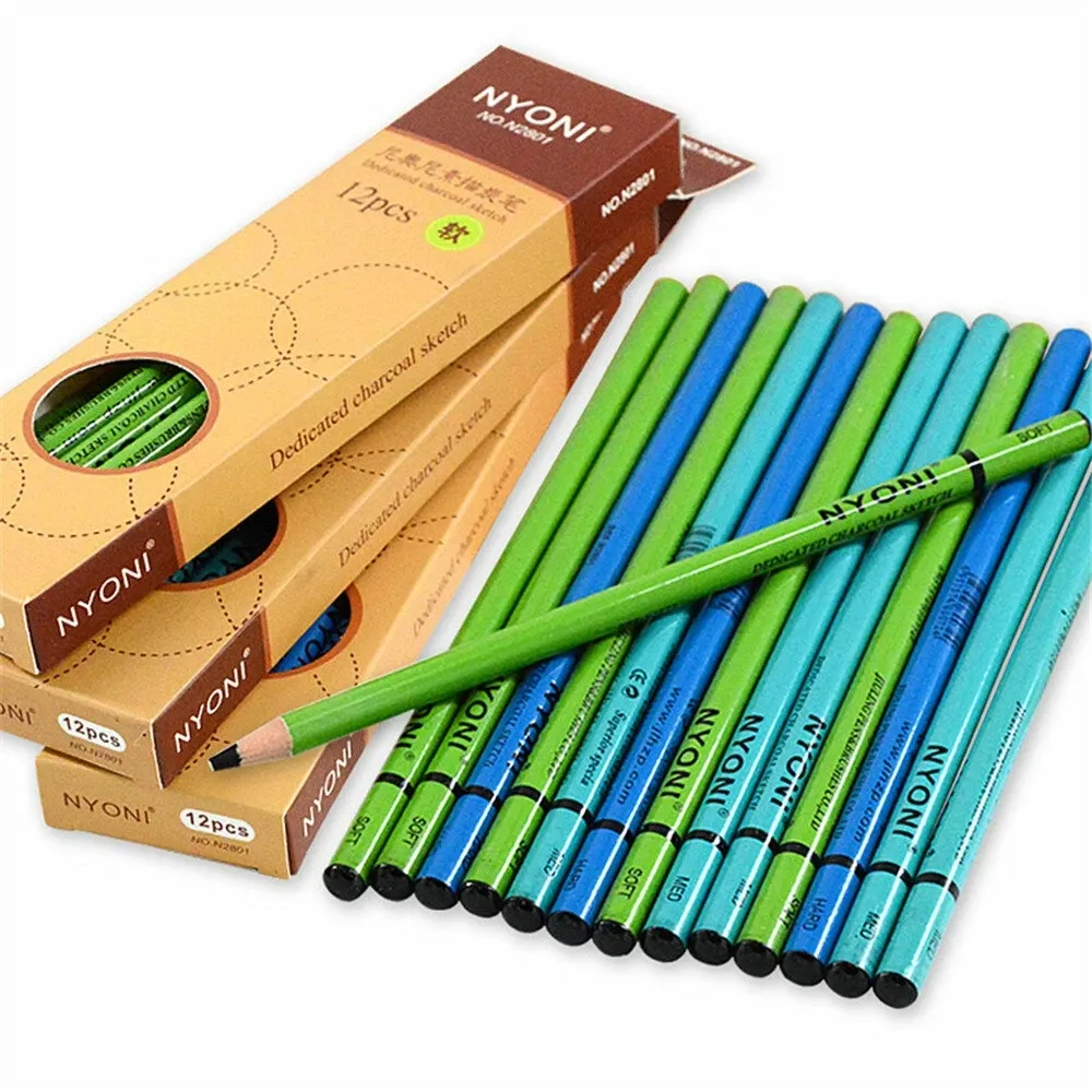 NYONI N 2801 /Box Drawing Charcoal Pencil Set Soft Medium Hard Painting Set  Sketch Painting Stationery School Students Supplies From Zaful, $15.07