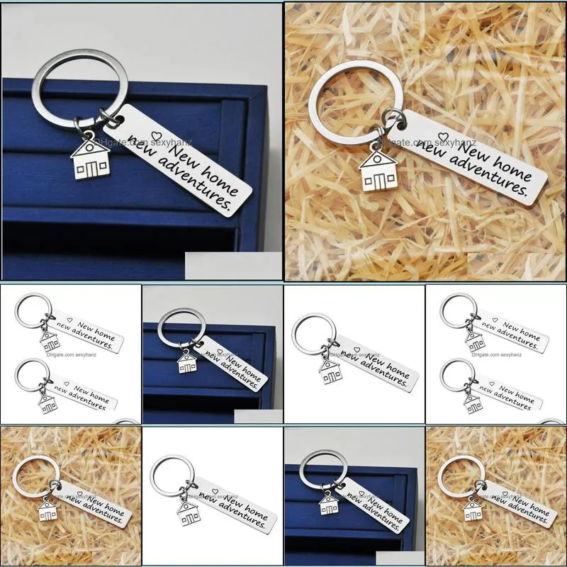 Cute Key Chains Housewarming Gift for Her or Him New Home Adventures Keychain House Keys Keyring Moving Together GWE11671