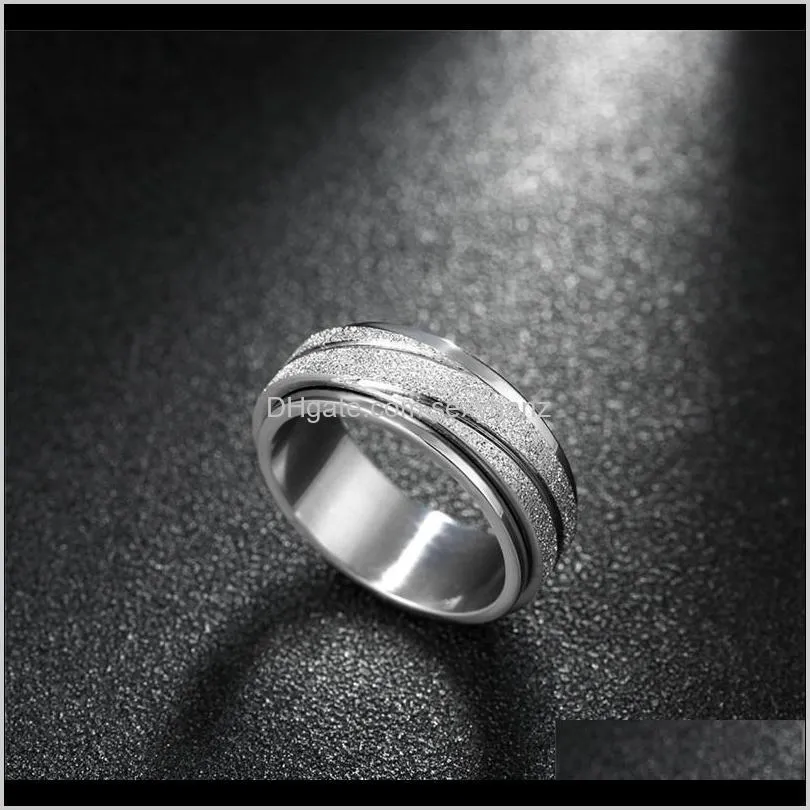 fashion titanium rotate rotation men ring band eternity male for engagement wedding jewelry r4637