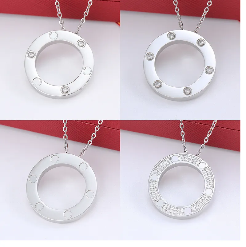 Collana con ciondolo coppia in acciaio inossidabile al titanio per coppie Love Diamond Cubic Pendenti Collane Anniversario Regali di San Valentino per Boyf