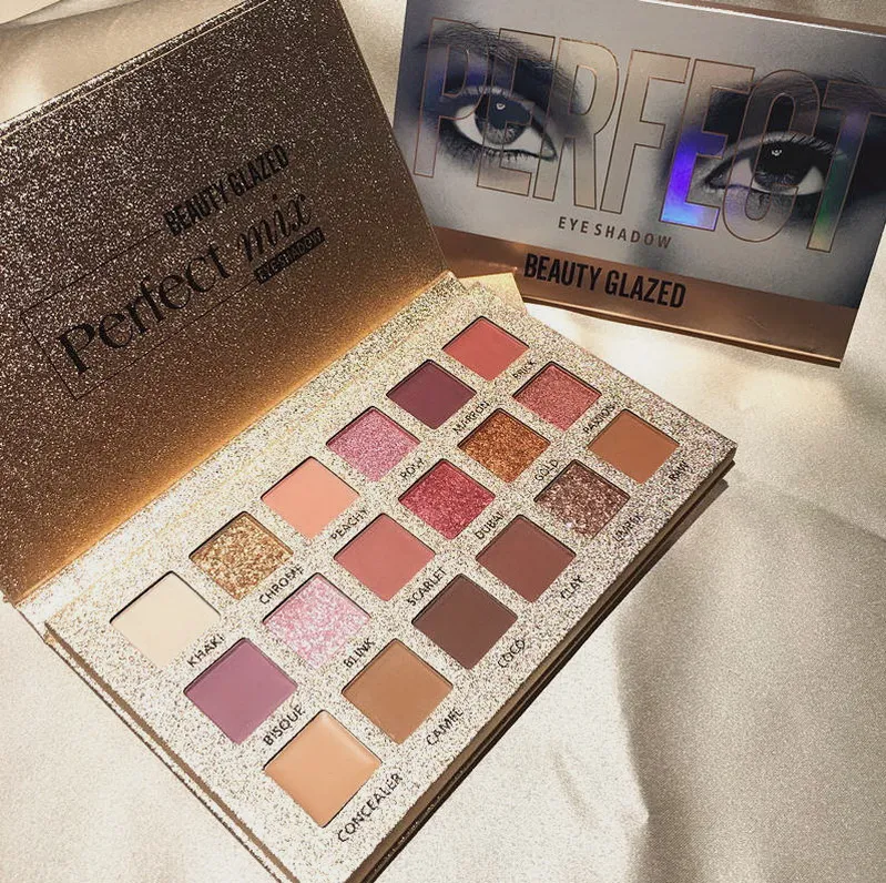 Beauty Glazed Perfixt 18 Palette di ombretti a colori Desert Rose Glitter Shimmer Matte Purè di patate Coloris Makeup Palette di ombretti