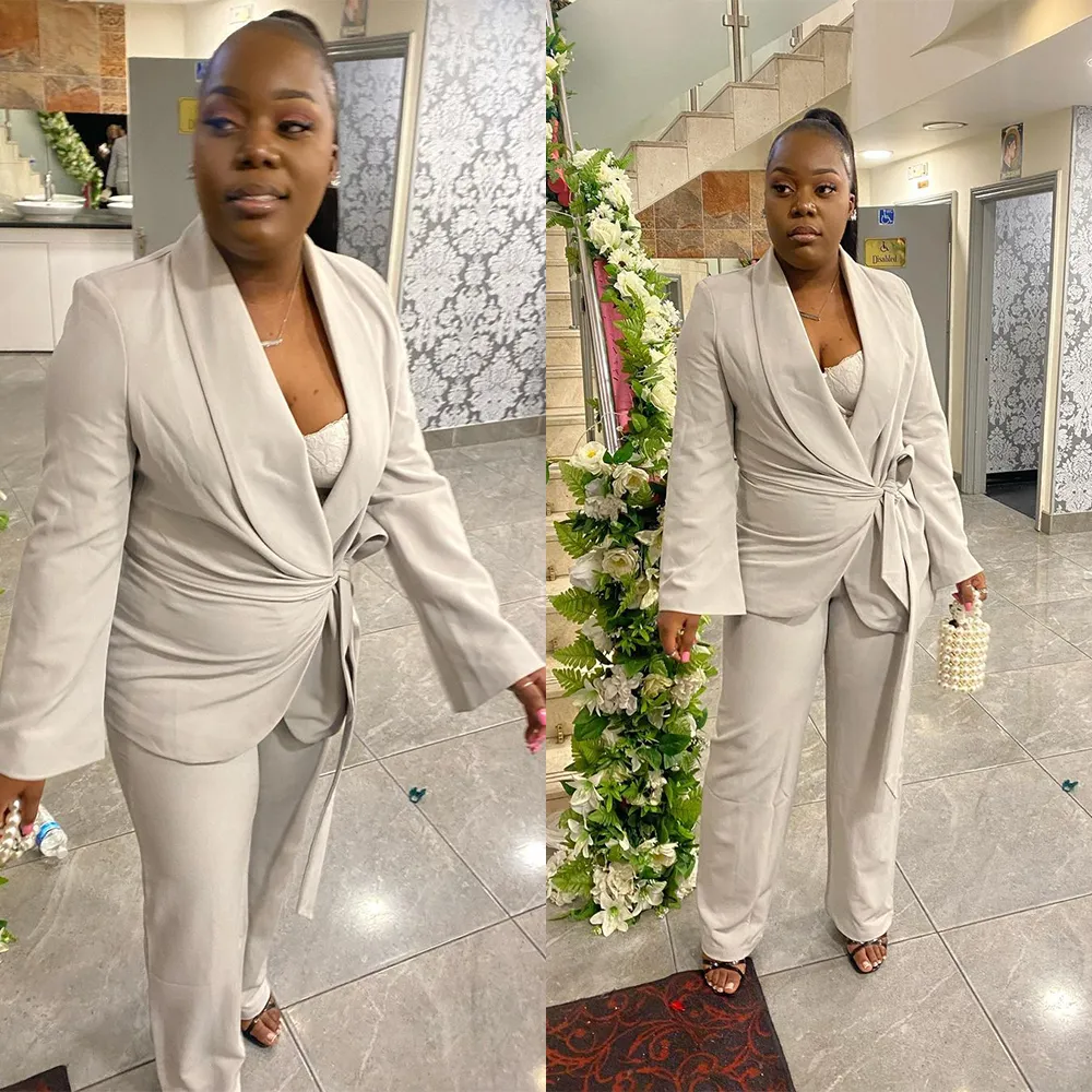 Plus Size Mother Of The Birde Pants Suits Summer Street Celebration Blazer Set Evening Party Prom Wedding Wear 2 Pieces