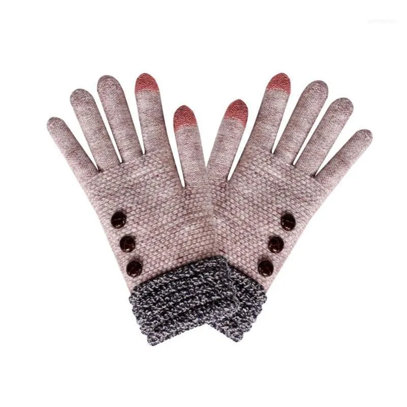 Kerstcadeau Winter Dames Touch Screen Brei Handschoenen Dikker Rijden Volledige Vinger Mittens 2021 Manoplas Lana Mujer1