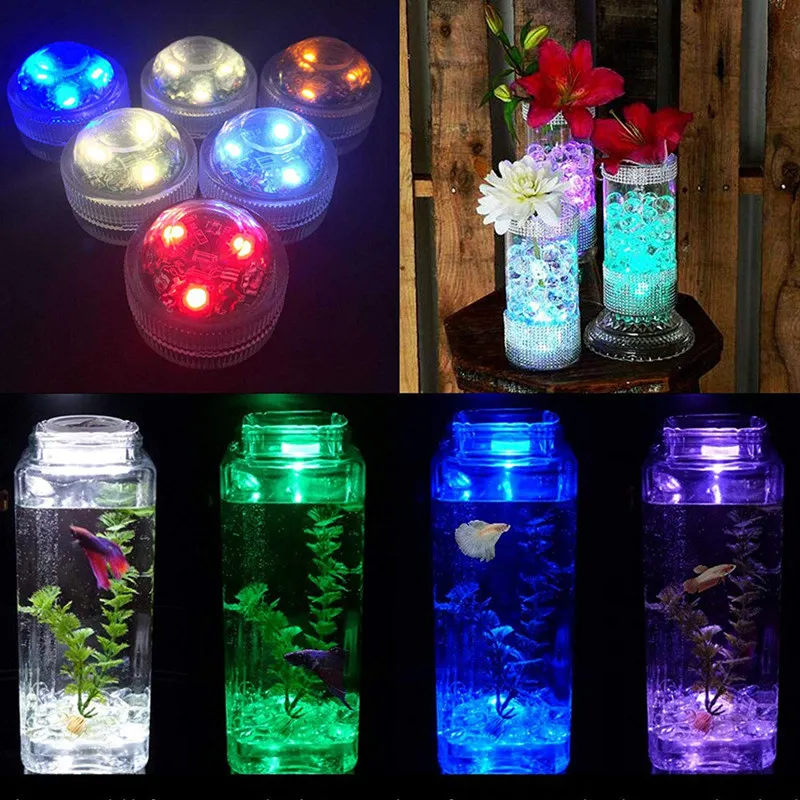 Waterproof RGB Submersible Submersible Led Lights Battery Powered
