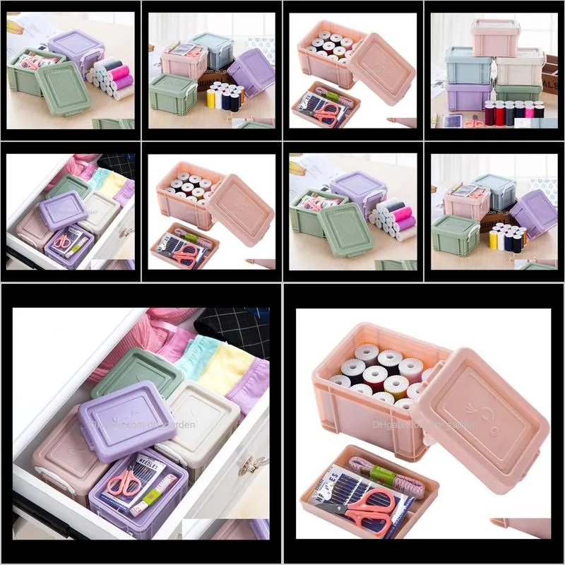 multi function storage boxes kits colourful portable household needle threads box set 15pcs sewing kit diy tool sn1314