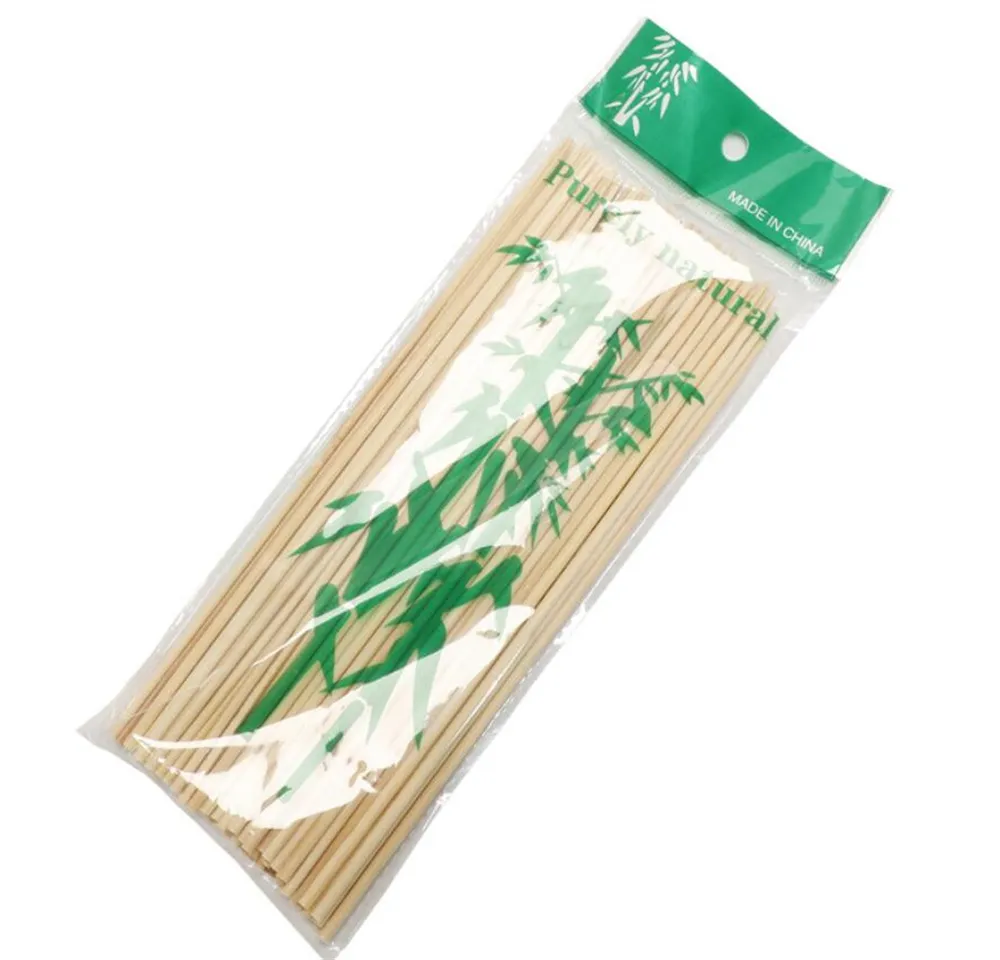 Toothpicks Santi 100pcs / pack 8 "Naturliga bambu spettar Träplockar för BBQ, aptitretare, frukt, cocktail, kabob, chokladfontän, grillning, grill, kök, hantverk