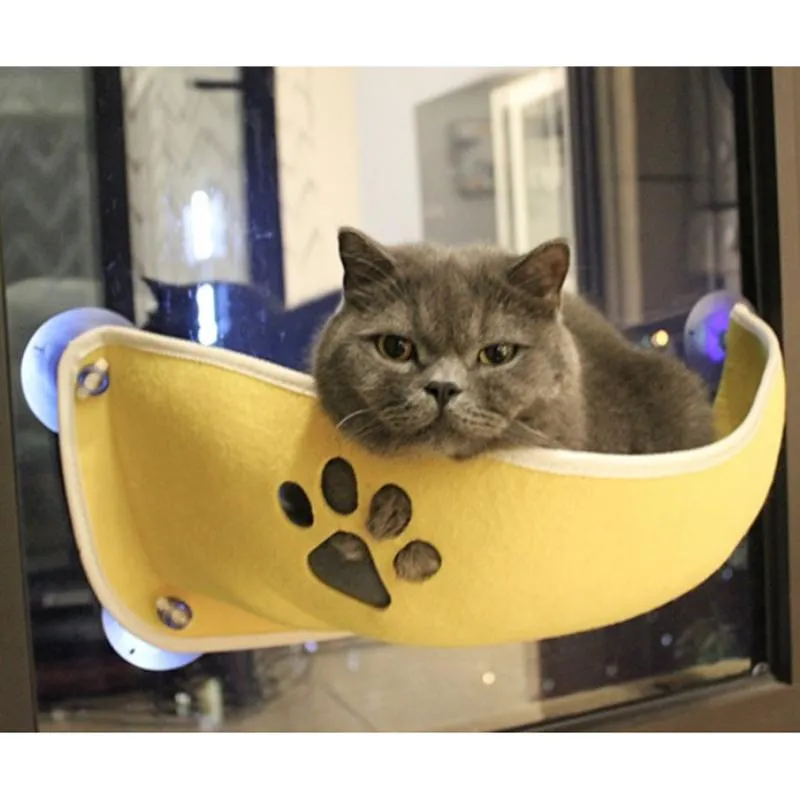 Łóżka kota meble miękkie i wygodne łóżko dla zwierząt koty hamak z kubkami ssącymi strąka ciepła do odpoczynku